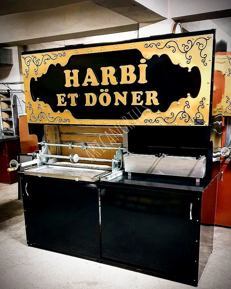 Máquinas de cağ kebab a leña · Metal negro · Ejemplos de diseños a medida — AG-039 · 1