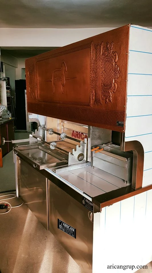 Máquinas de cağ kebab a leña · Acero inoxidable · 200 cm — AG-314 · 1